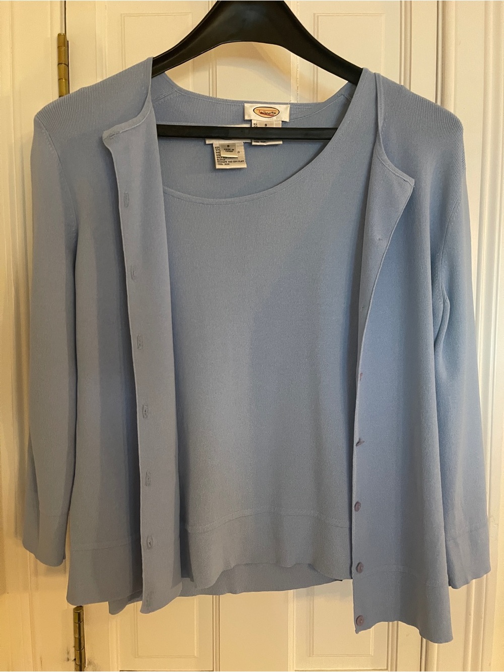 Talbots Light Blue Knit Sweater and Cardigan Set